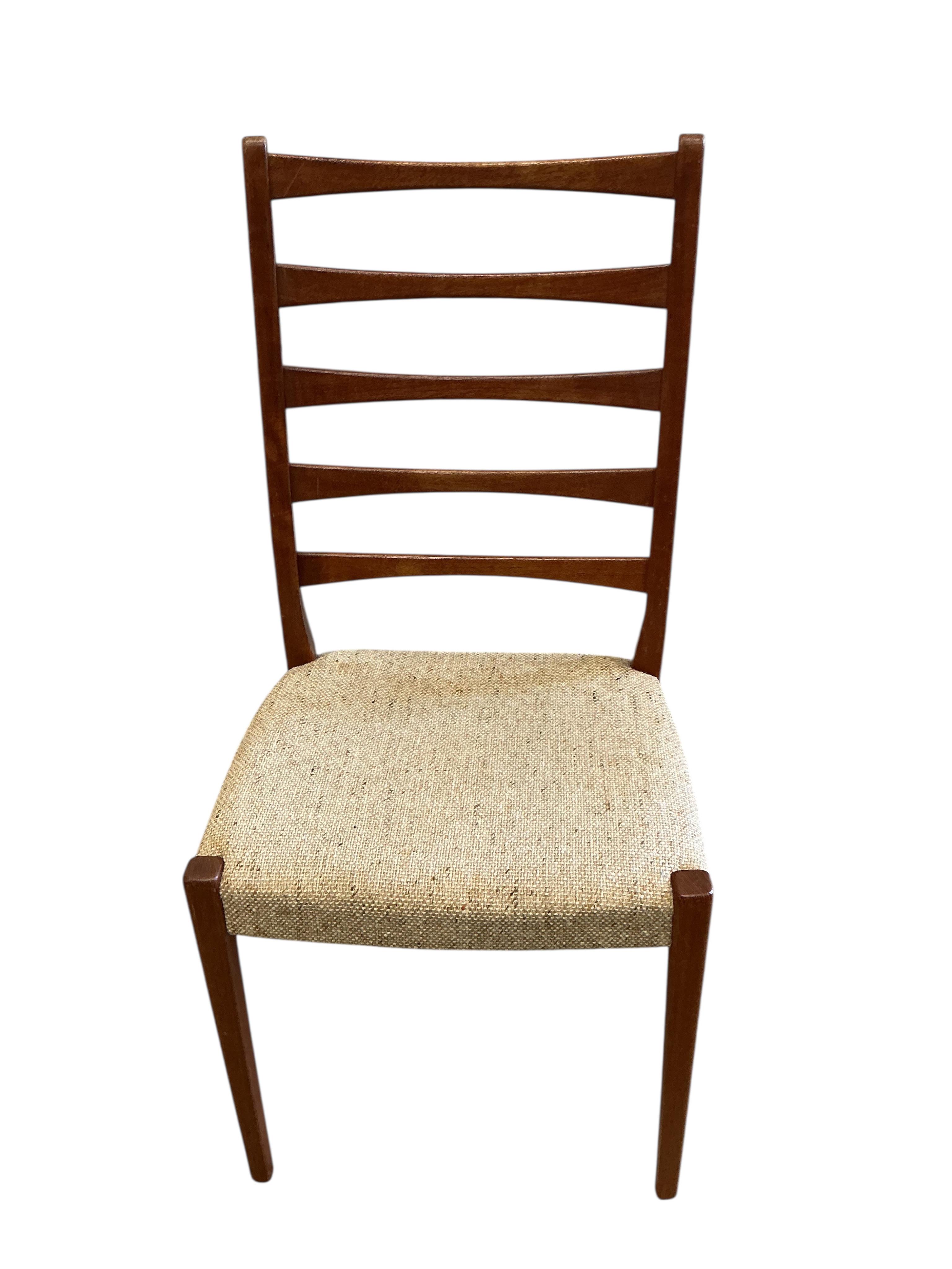 Svegards of Markaryd, a pair of mid century Swedish teak ladderback dining chairs